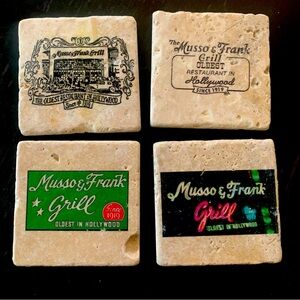 “vintage look” Set of 4 
Brand new travertine coasters